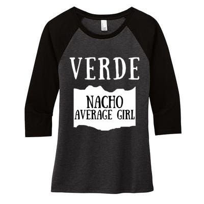 Verde Hot Sauce Packet Group Costume Women's Tri-Blend 3/4-Sleeve Raglan Shirt