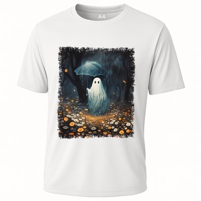 Vintage Halloween Spooky Ghost In The Forest Umbrella Gothic Performance Shirt