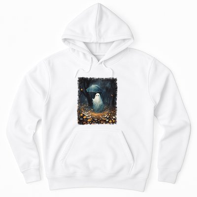 Vintage Halloween Spooky Ghost In The Forest Umbrella Gothic Hoodie