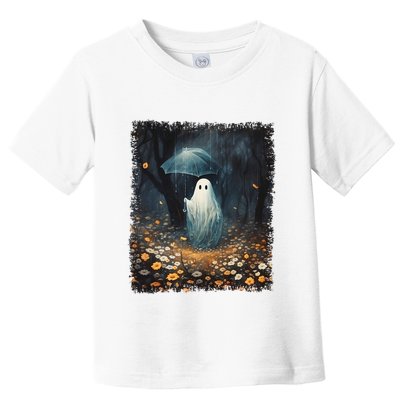 Vintage Halloween Spooky Ghost In The Forest Umbrella Gothic Toddler T-Shirt