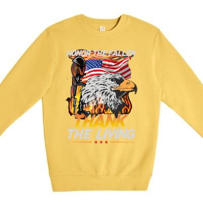 Veteran Honor The Fallen Thank The Living Usa Flag Gift Premium Crewneck Sweatshirt