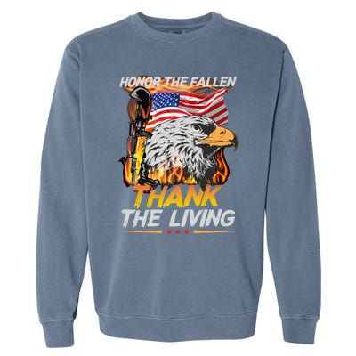 Veteran Honor The Fallen Thank The Living Usa Flag Gift Garment-Dyed Sweatshirt