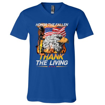 Veteran Honor The Fallen Thank The Living Usa Flag Gift V-Neck T-Shirt