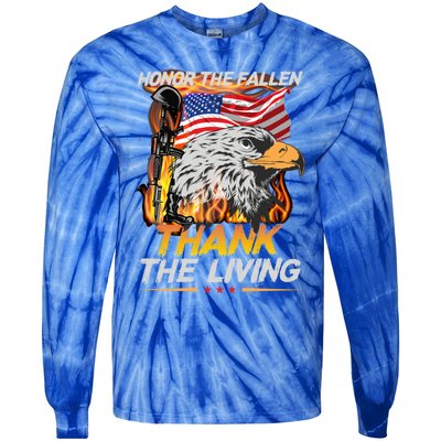 Veteran Honor The Fallen Thank The Living Usa Flag Gift Tie-Dye Long Sleeve Shirt