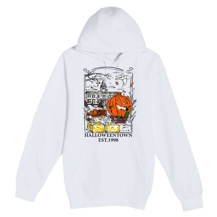 Vintage Halloween Town Gift Premium Pullover Hoodie