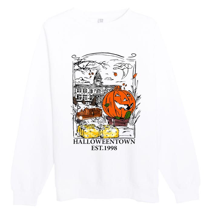 Vintage Halloween Town Gift Premium Crewneck Sweatshirt