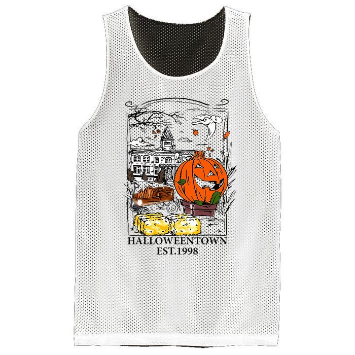 Vintage Halloween Town Gift Mesh Reversible Basketball Jersey Tank