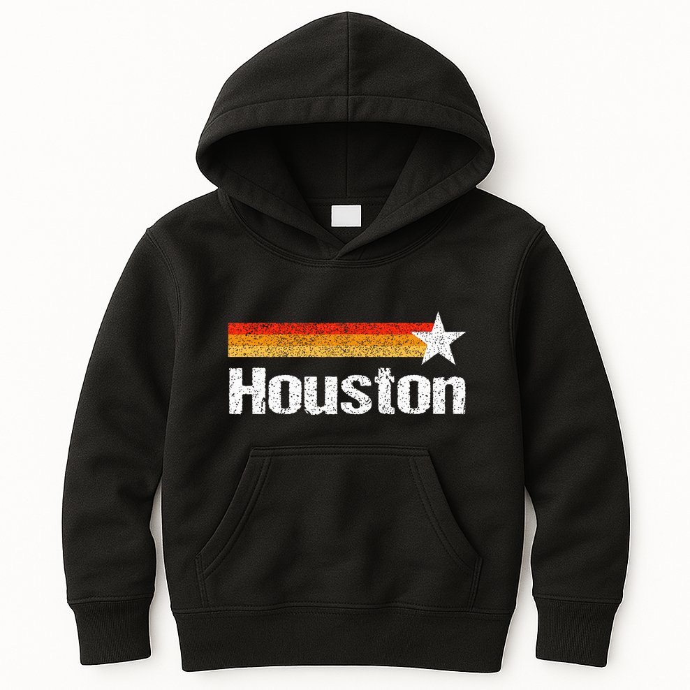Vintage Houston Texas Houston Strong Stripes Usa Texas Kids Hoodie