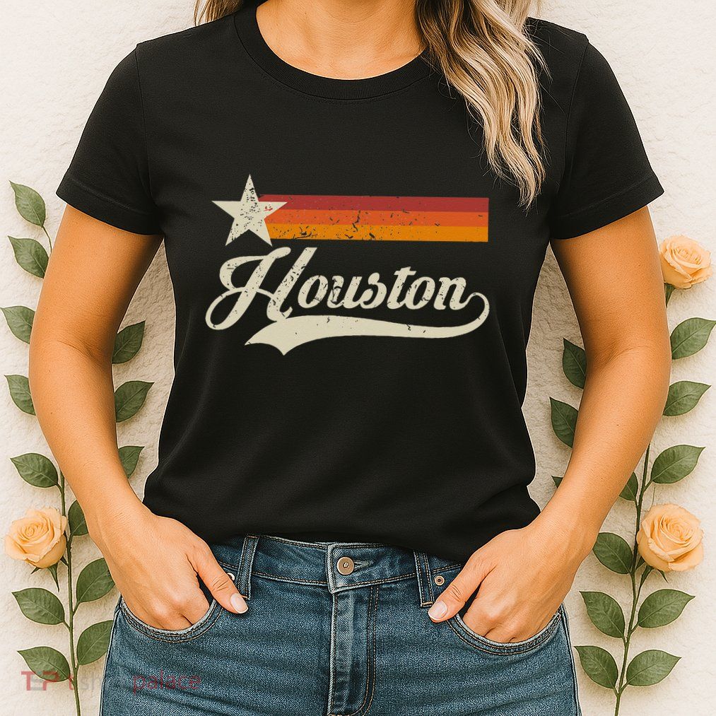 Vintage Houston Texas Houston Baseball Proud Womens T-Shirt