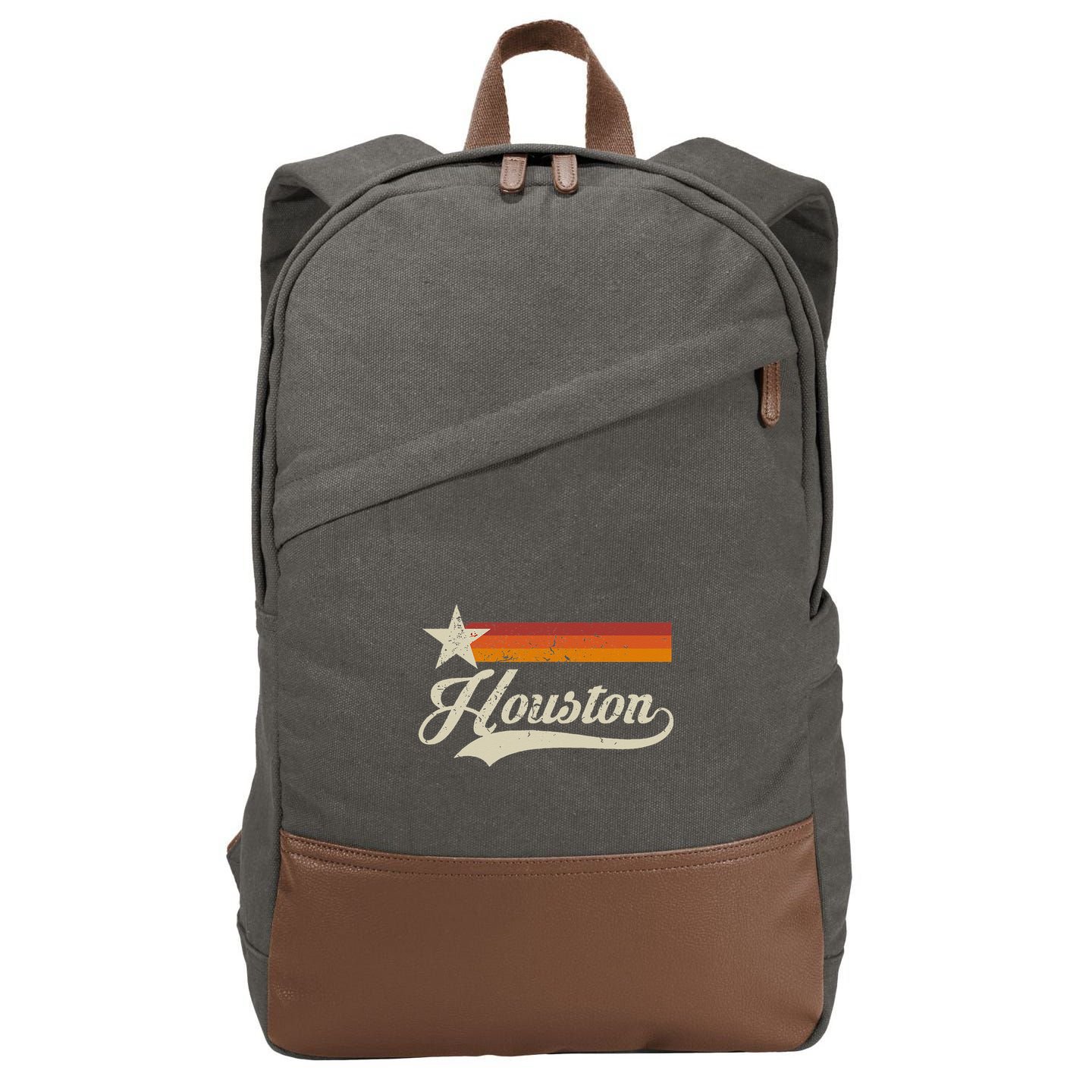 Vintage Houston Texas Houston Baseball Proud Cotton Canvas Backpack