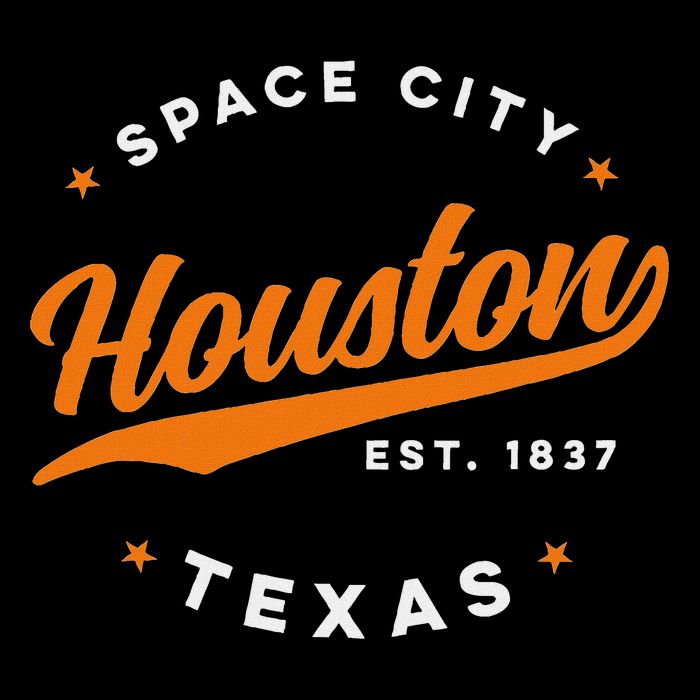 Vintage Houston Texas Space City Orange Text Womens Tank Top