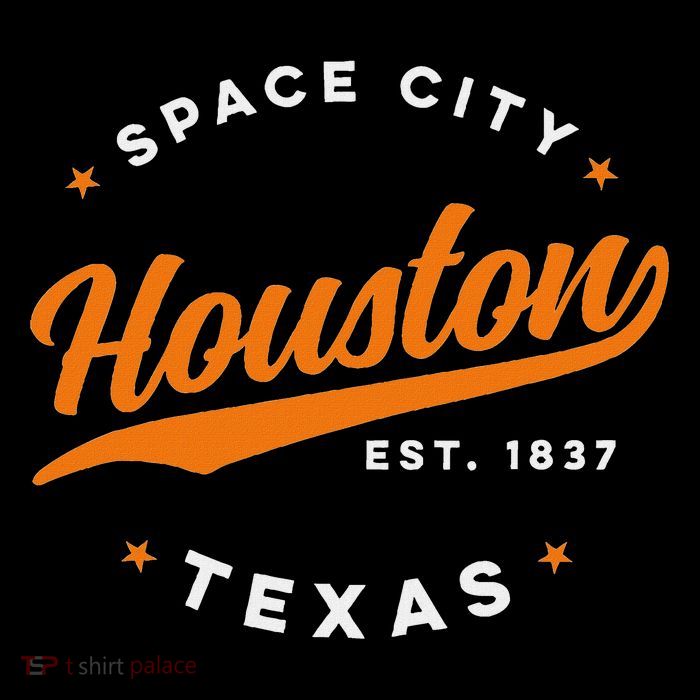 Vintage Houston Texas Space City Orange Text Kids T-Shirt