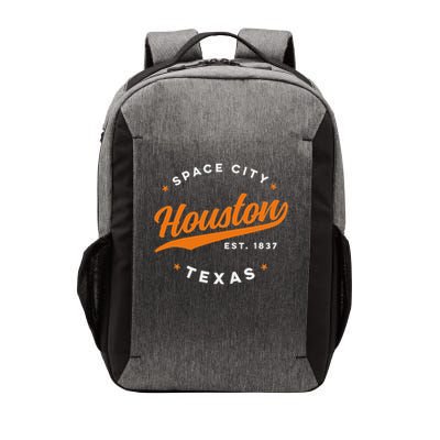 Vintage Houston Texas Space City Orange Text Vector Backpack