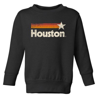 Vintage Houston Texas Houston Strong Stripes Toddler Sweatshirt