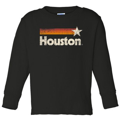 Vintage Houston Texas Houston Strong Stripes Toddler Long Sleeve Shirt