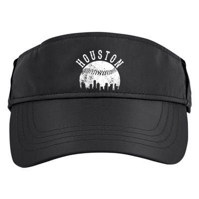 Vintage Houston Texas Sports Baseball Logo Skyline City Adult Drive Performance Visor
