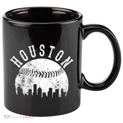 Vintage Houston Texas Sports Baseball Logo Skyline City 11oz C Handle Ceramic Mug