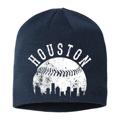 Vintage Houston Texas Sports Baseball Logo Skyline City Sustainable Beanie