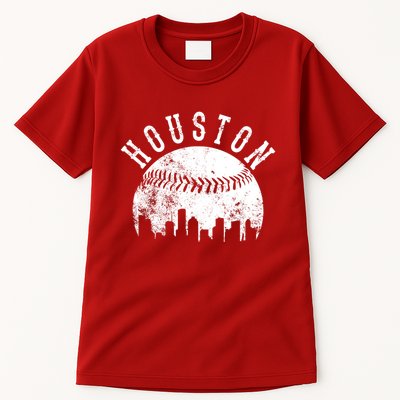 Vintage Houston Texas Sports Baseball Logo Skyline City Tall T-Shirt