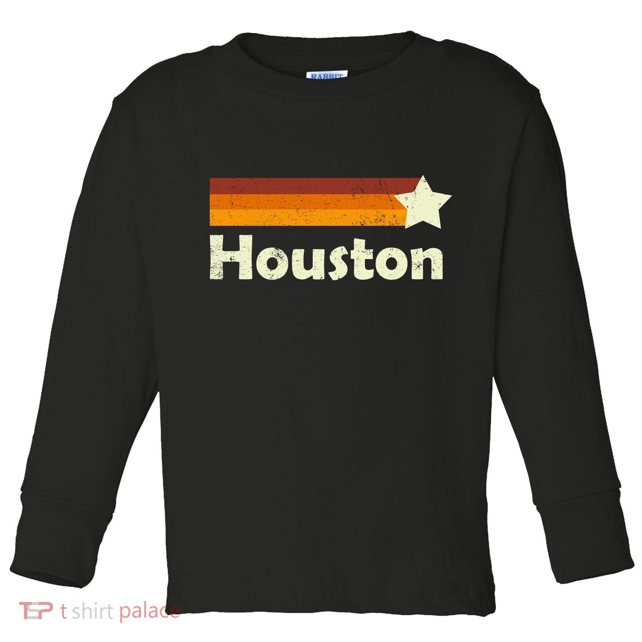 Vintage Houston Texas Logo Toddler Long Sleeve Shirt