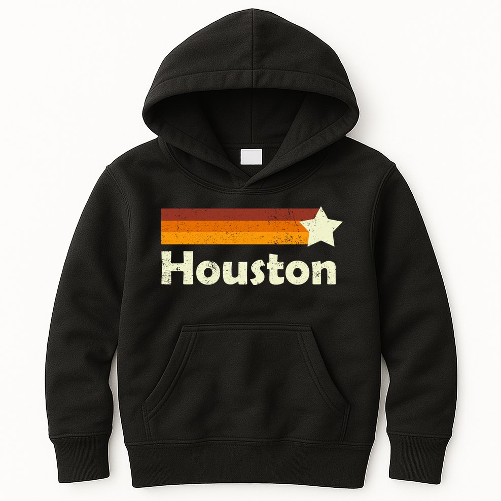 Vintage Houston Texas Logo Kids Hoodie