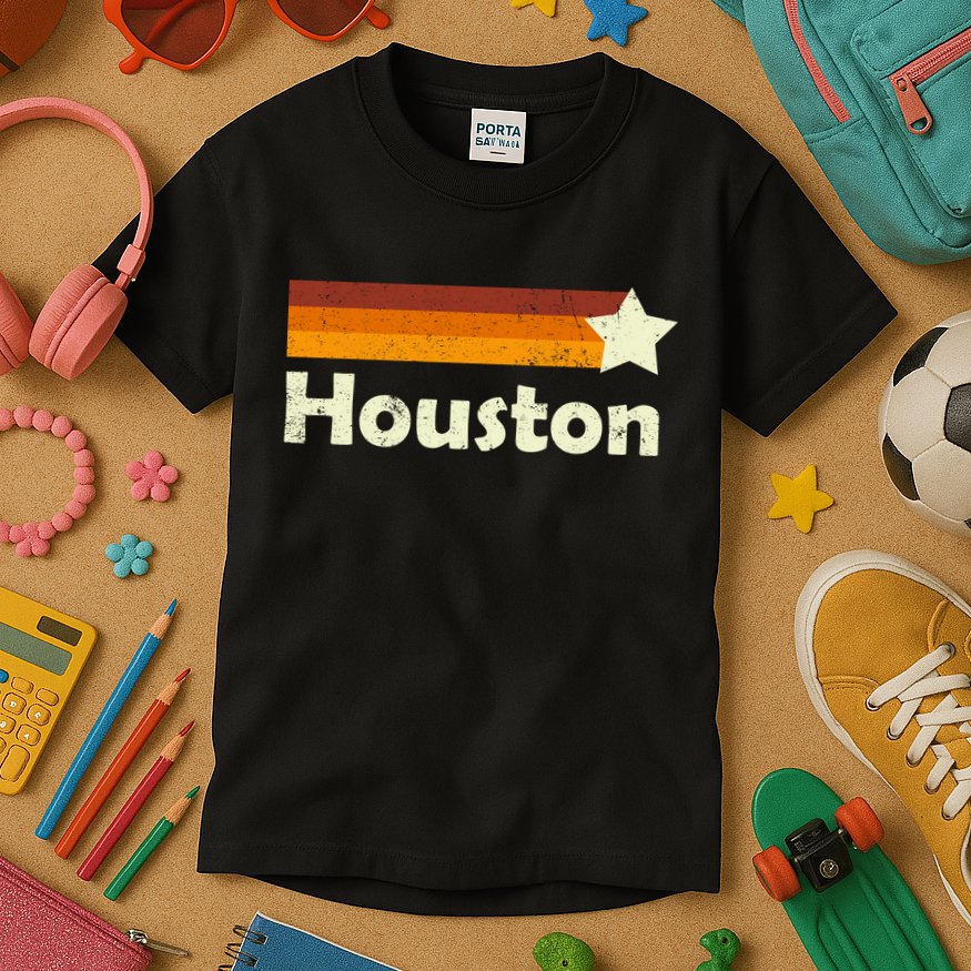 Vintage Houston Texas Logo Kids T-Shirt