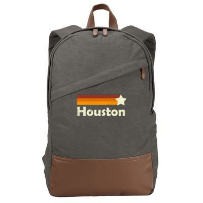 Vintage Houston Texas Logo Cotton Canvas Backpack