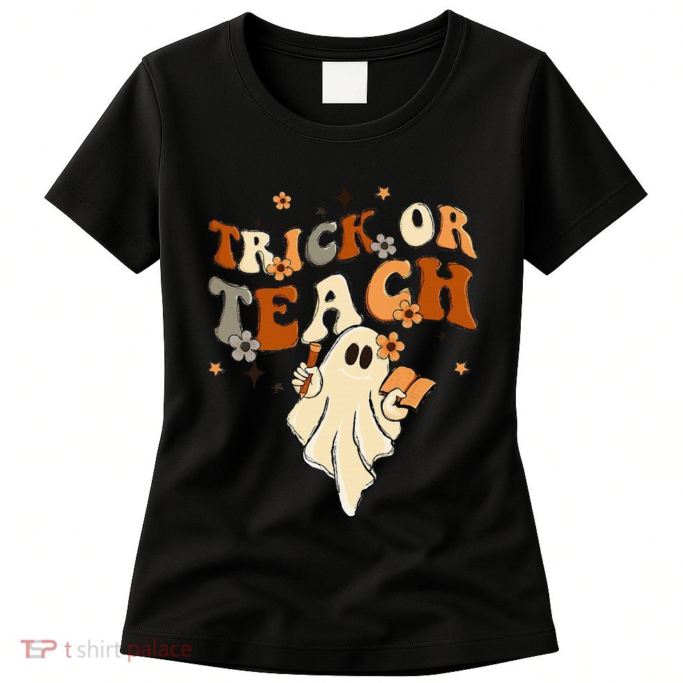 Vintage Halloween Teacher Life - Retro Trick or Teach Womens T-Shirt