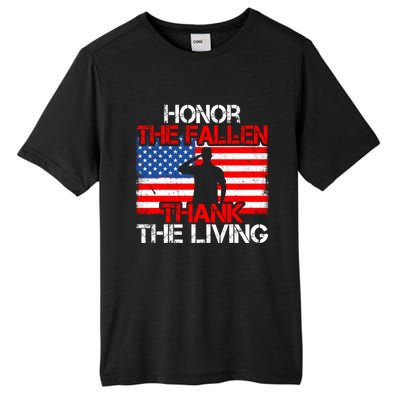 Vintage Honor The Fallen Veterans Gift Proud Usa Flag Gift Tall Fusion ChromaSoft Performance T-Shirt