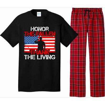 Vintage Honor The Fallen Veterans Gift Proud Usa Flag Gift Pajama Set