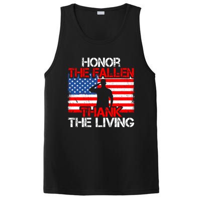 Vintage Honor The Fallen Veterans Gift Proud Usa Flag Gift PosiCharge Competitor Tank