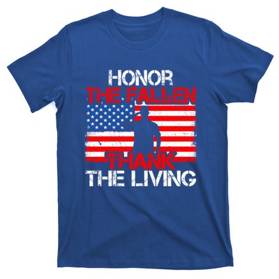 Vintage Honor The Fallen Veterans Gift Proud Usa Flag Gift T-Shirt