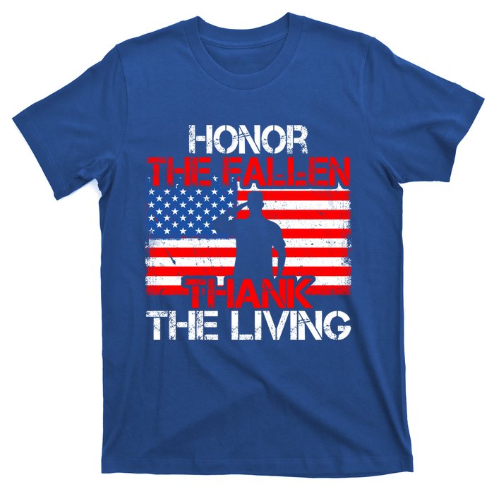 Vintage Honor The Fallen Veterans Gift Proud Usa Flag Gift T-Shirt