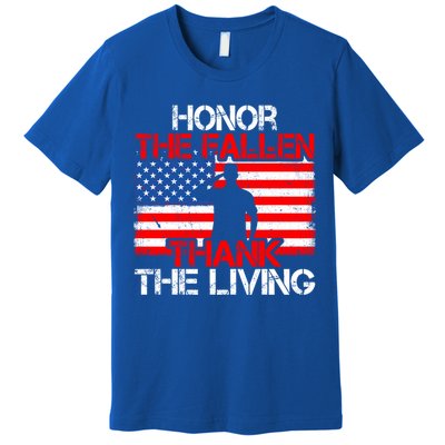 Vintage Honor The Fallen Veterans Gift Proud Usa Flag Gift Premium T-Shirt