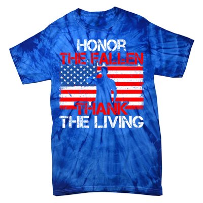 Vintage Honor The Fallen Veterans Gift Proud Usa Flag Gift Tie-Dye T-Shirt