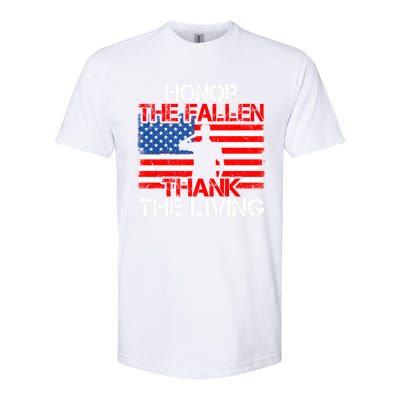 Vintage Honor The Fallen Veterans Gift Proud Usa Flag Gift Softstyle CVC T-Shirt