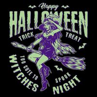 Vintage Halloween Too Cute To Spook Witches Night Bucket Hat