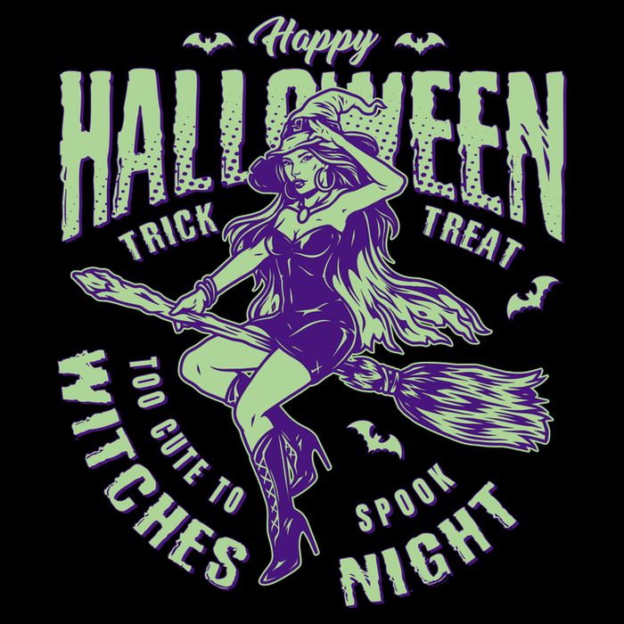 Vintage Halloween Too Cute To Spook Witches Night Bucket Hat