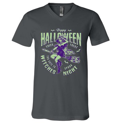 Vintage Halloween Too Cute To Spook Witches Night V-Neck T-Shirt