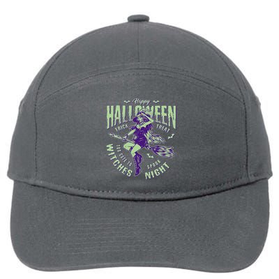 Vintage Halloween Too Cute To Spook Witches Night 7-Panel Snapback Hat