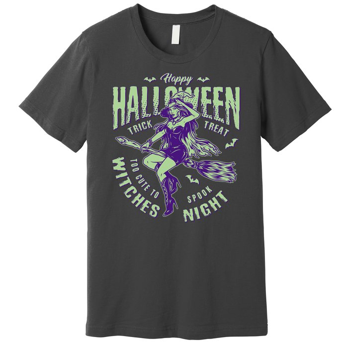 Vintage Halloween Too Cute To Spook Witches Night Premium T-Shirt