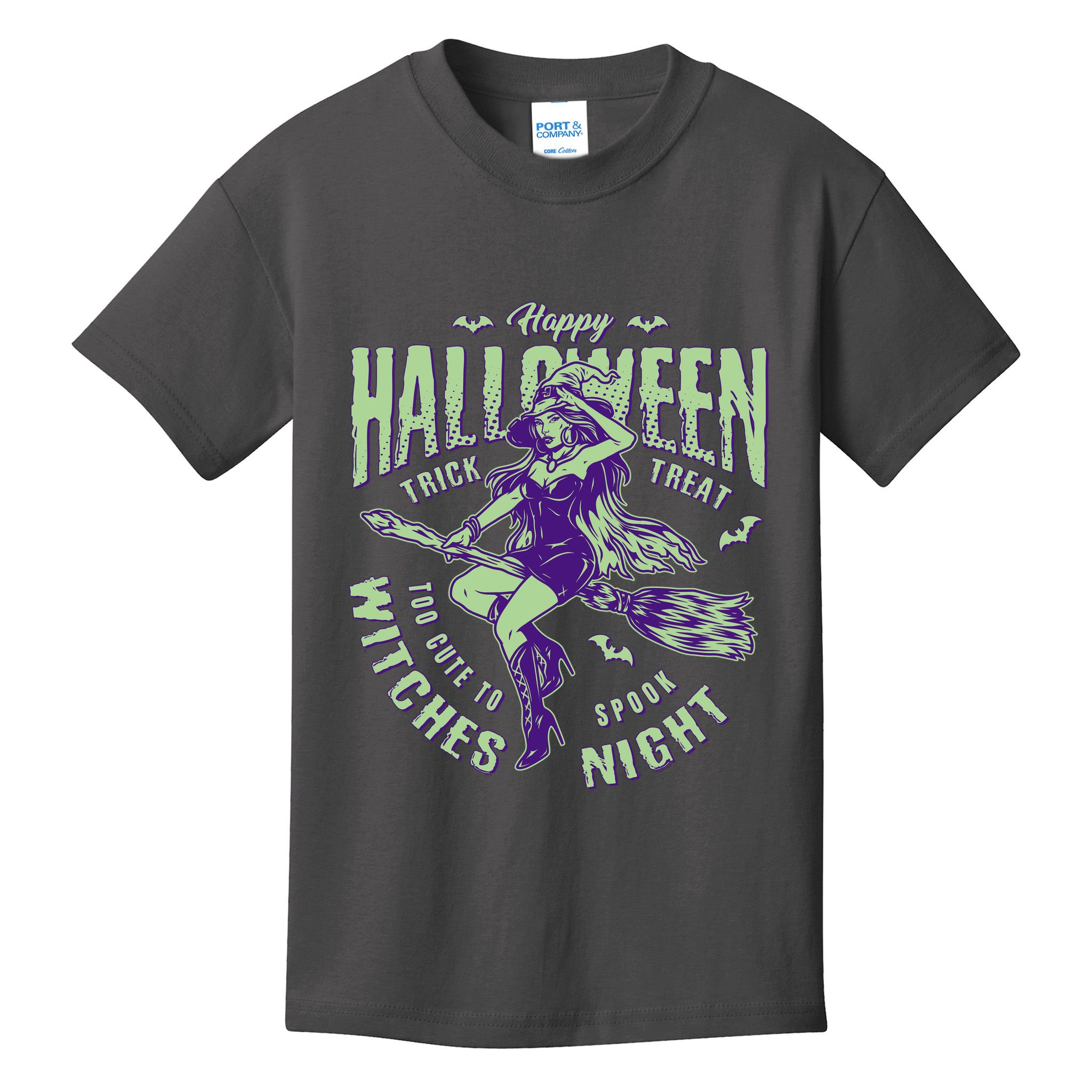 Vintage Halloween Too Cute To Spook Witches Night Kids T-Shirt