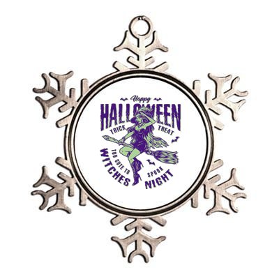 Vintage Halloween Too Cute To Spook Witches Night Metallic Star Ornament