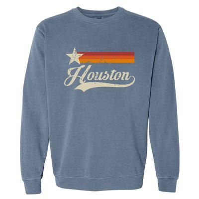 Vintage Houston Texas Houston Baseball Proud Garment-Dyed Sweatshirt