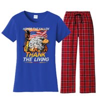 Veteran Honor The Fallen Thank The Living Usa Flag Gift Women's Flannel Pajama Set