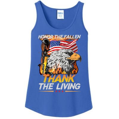 Veteran Honor The Fallen Thank The Living Usa Flag Gift Ladies Essential Tank