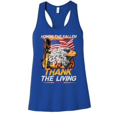 Veteran Honor The Fallen Thank The Living Usa Flag Gift Women's Racerback Tank