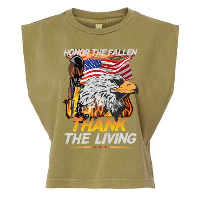 Veteran Honor The Fallen Thank The Living Usa Flag Gift Garment-Dyed Women's Muscle Tee