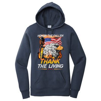 Veteran Honor The Fallen Thank The Living Usa Flag Gift Women's Pullover Hoodie