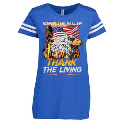 Veteran Honor The Fallen Thank The Living Usa Flag Gift Enza Ladies Jersey Football T-Shirt